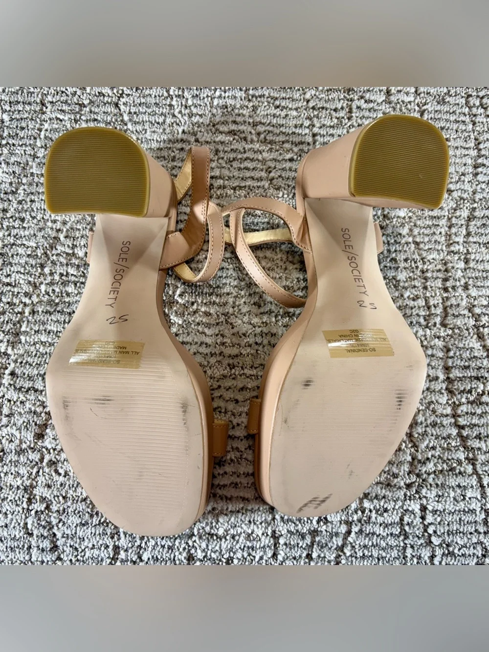 NEW Sole Society Women’s Size 10 Beige Block Heel Sandals